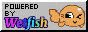 Text reading Powered by Wetfish.net with a winking Kristyfish mascot